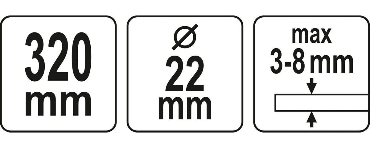 Plaatide lõikamise joonlauad, lõikuriga, kuni 320cm, 3-8mm Yato цена и информация | Käsitööriistad | kaup24.ee