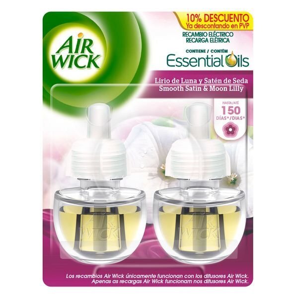 Elektrilise õhuvärskendaja täide Air Wick Duplo Lirio de Luna 2 x 19 ml hind ja info | Õhuvärskendajad | kaup24.ee