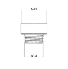 Переход F3/4xM1/2, 636925 RUBINETA цена и информация | Аксессуары для душа, смесителей | kaup24.ee