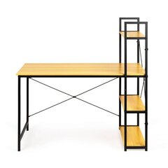 Töölaud riiulitega Modern Home, 120x64 cm, helepruun/must цена и информация | Компьютерные, письменные столы | kaup24.ee