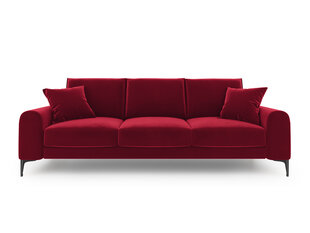 Трехместный диван Mazzini Sofas Madara, велюр, красный/черный цена и информация | Диваны | kaup24.ee