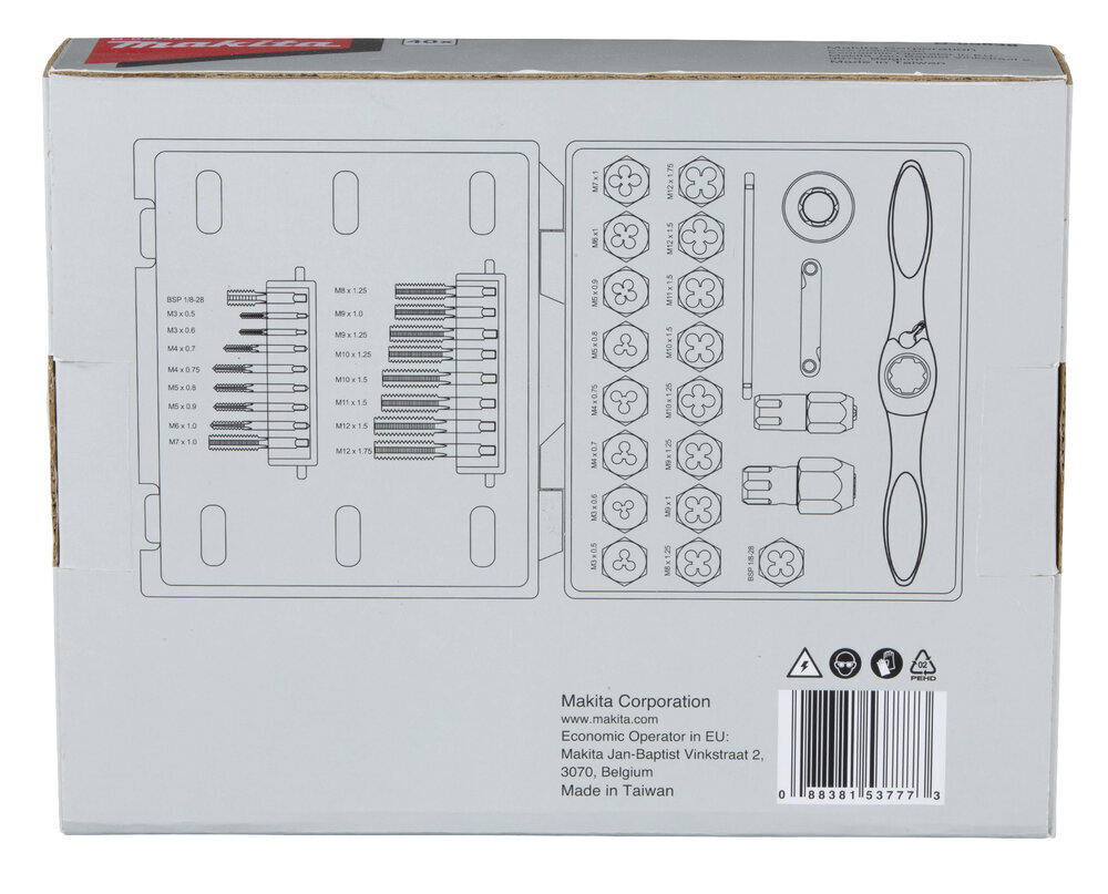 Keermestuskomplekt 40 osa B-65838 Makita hind ja info | Käsitööriistad | kaup24.ee