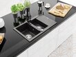 Graniidist köögivalamu Mexen Gaspar koos segisti ja sifooniga, Black granite hind ja info | Köögivalamud | kaup24.ee