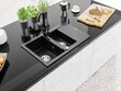 Graniidist köögivalamu Mexen Gaspar koos segisti ja sifooniga, Metallic black/silver+Black hind ja info | Köögivalamud | kaup24.ee