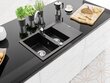 Graniidist köögivalamu Mexen Gaspar koos segisti ja sifooniga, Metallic black/silver+Chrome hind ja info | Köögivalamud | kaup24.ee