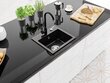 Graniidist köögivalamu Mexen Milo koos segisti ja sifooniga, Metallic black/silver+Black hind ja info | Köögivalamud | kaup24.ee