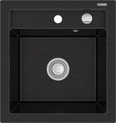 Graniidist köögivalamu Mexen Vito koos segisti ja sifooniga, Metallic black/silver+Chrome hind ja info | Köögivalamud | kaup24.ee