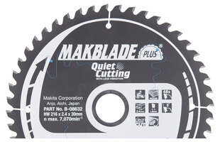 Пильный диск Makita B-08632 TCT MAKBLADE PLUS, 216h2.4h30 мм, 5° T48 цена и информация | Пилы, циркулярные станки | kaup24.ee