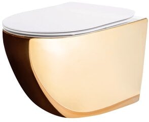 WC-pott REA Carlo Flat Mini, Gold/White цена и информация | Унитазы | kaup24.ee