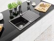 Graniidist köögivalamu Mexen Cesar koos segisti ja sifooniga, Black granite+Chrome hind ja info | Köögivalamud | kaup24.ee