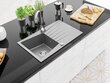 Graniidist köögivalamu Mexen Cesar koos segisti ja sifooniga, grey+chrome hind ja info | Köögivalamud | kaup24.ee