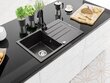 Graniidist köögivalamu Mexen Bruno koos segisti ja sifooniga, Black granite hind ja info | Köögivalamud | kaup24.ee