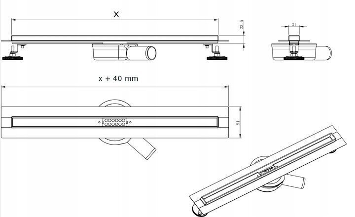 Duširenn Mexen Flat 360 Slim 60,70,80,90,100,110,120, Chrome hind ja info | Duširennid | kaup24.ee