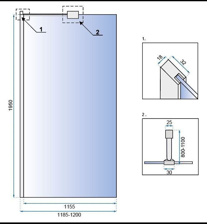 Dušisein REA Aero N Evo koos riiuli/nagiga, 80,90,100,110,120 x195cm цена и информация | Dušikabiinide uksed ja seinad | kaup24.ee