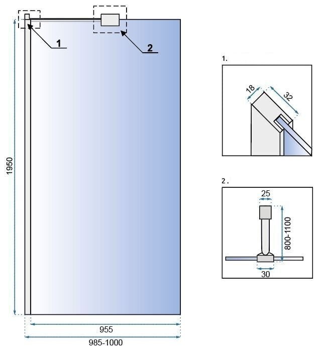 Dušisein REA Aero N Evo koos riiuli/nagiga, 80,90,100,110,120 x195cm цена и информация | Dušikabiinide uksed ja seinad | kaup24.ee