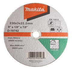 Lõikeketas 230 x 2.5 mm C30S kivi D-18742 Makita hind ja info | Käsitööriistad | kaup24.ee