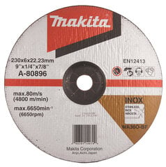 Шлифовальный круг Makita A-80896, 230х6 мм, нержавеющая сталь / сталь  цена и информация | Механические инструменты | kaup24.ee
