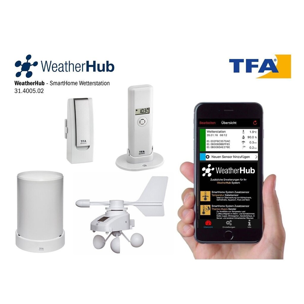 Kliima jälgimise süsteem Tfa Weatherhub hind ja info | Ilmajaamad, termomeetrid | kaup24.ee