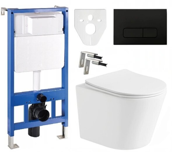 WC komplekt Mexen 5in1 Fenix Slim koos wc-potiga Rico Rimless Slim, White mat hind ja info | WС-potid | kaup24.ee