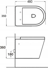 WC-pott Mexen Teo Rimless Duroplast Slim koos aeglaselt sulguva kaanega, Light grey mat hind ja info | WС-potid | kaup24.ee