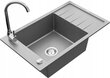 Graniidist köögivalamu Mexen Milo koos segisti ja sifooniga, Grey+Chrome hind ja info | Köögivalamud | kaup24.ee