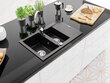 Graniidist köögivalamu Mexen Gaspar koos segisti ja sifooniga, Black+Chrome hind ja info | Köögivalamud | kaup24.ee