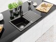 Graniidist köögivalamu Mexen Cesar koos segisti ja sifooniga, Metallic black/gold+Black hind ja info | Köögivalamud | kaup24.ee