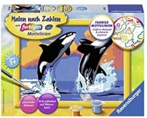 Maalid numbrite järgi raami "Two whales" 18 x 13 Li R 28013 цена и информация | Живопись по номерам | kaup24.ee