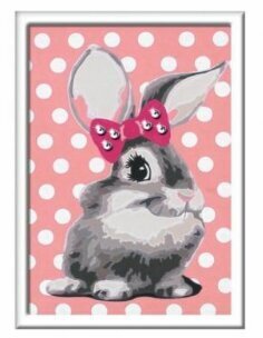 Maalid numbrite järgi raami, laste värvimismaal Paint by Numbers "Bunny with a bow"13 x 18 Li R 28470 цена и информация | Maalid numbri järgi | kaup24.ee