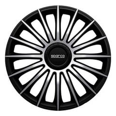 Ilukilbid Sparco Torino CS5 Must Hõbedane 16" (4 uds) hind ja info | Ilukilbid | kaup24.ee