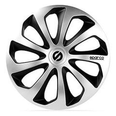 Ilukilbid Sparco Sicilia CS5 Must Hõbedane 15" (4 uds) hind ja info | Ilukilbid | kaup24.ee