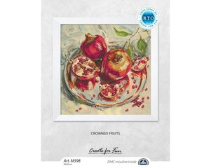 Ristpistes tikkimiskomplekt "Kroonitud puuviljad", 35 x 35, RTO hind ja info | Tikkimistarvikud | kaup24.ee