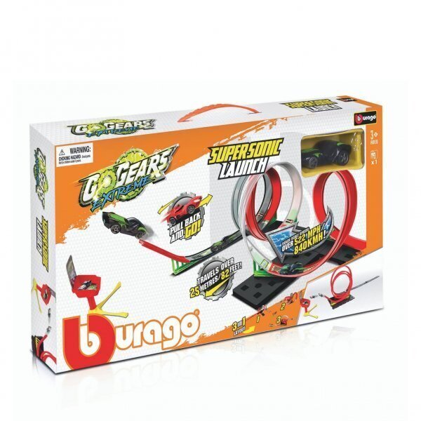 Autorada Bburago GoGear SuperSonic Launch 3in1 Playset with 1 car hind ja info | Poiste mänguasjad | kaup24.ee