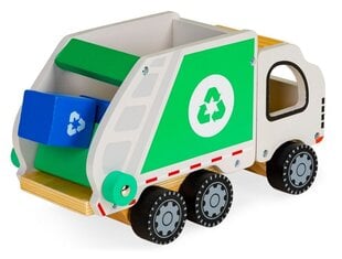Деревянная мусорная машина с аксессуарами Ecotoys цена и информация | Развивающий мелкую моторику - кинетический песок KeyCraft NV215 (80 г) детям от 3+ лет, бежевый | kaup24.ee