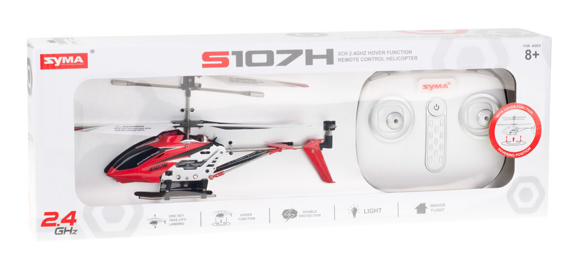 RC-helikopter SYMA S107H 2.4GHZ RTF punane hind ja info | Poiste mänguasjad | kaup24.ee