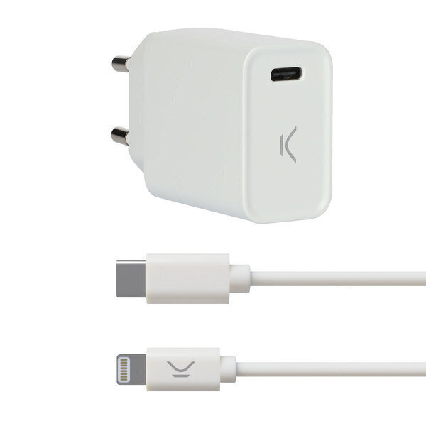 USB-laadija Iphone KSIX Valge hind ja info | Mobiiltelefonide laadijad | kaup24.ee