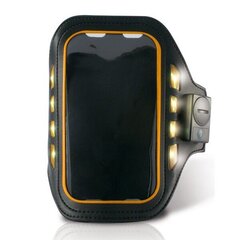 Спортивный браслет со светодиодом KSIX 4", чёрный, неопреновый цена и информация | Чехлы для телефонов | kaup24.ee