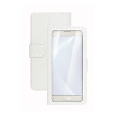 Universal Book case Unica View L 4.0-4.5 by White цена и информация | Чехлы для телефонов | kaup24.ee