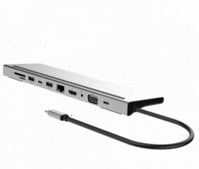 MST Docking Station 12in1 Sülearvuti dokkimisjaam Type-C / HDMI / VGA / SD / USB-C hind ja info | Usams Arvutid ja IT- tehnika | kaup24.ee