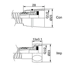 Dušivoolik hall 150cm PVC Con/Imp (B) RUBINETA hind ja info | Segistid ja lisatarvikud | kaup24.ee