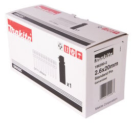 Bet. Pin naelad standard 2,6 x 20 mm 1000 tk + Gaas 196290-2 Makita цена и информация | Инструменты крепления | kaup24.ee