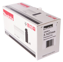 Bet. Pin naelad premium 3,1 x 27 mm 1000 tk + gaas 196288-9 Makita цена и информация | Инструменты крепления | kaup24.ee