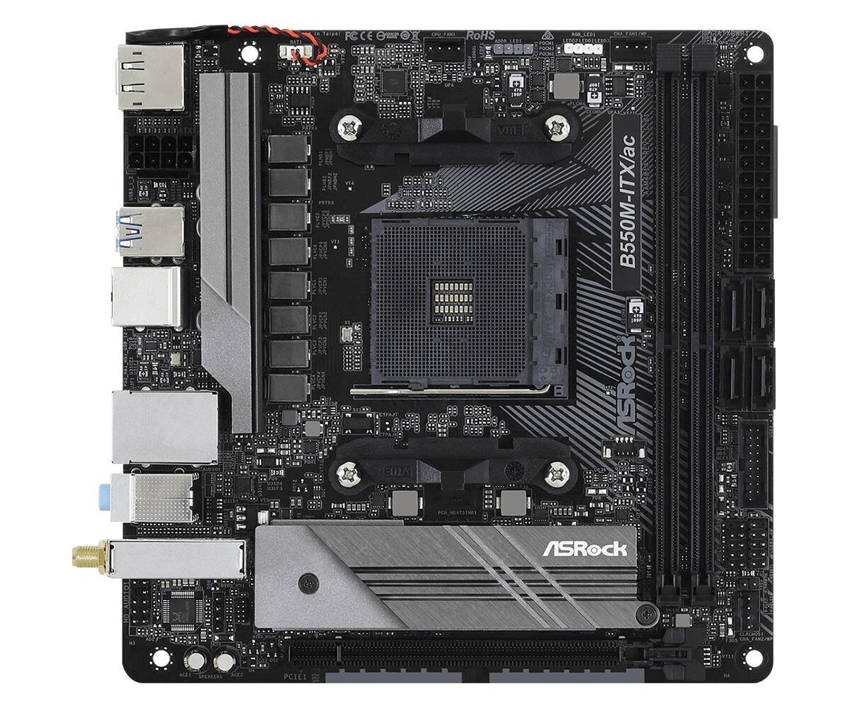 ASRock B550M-ITX/ac, AM4, AMD B550, Mini-ITX цена и информация | Emaplaadid | kaup24.ee