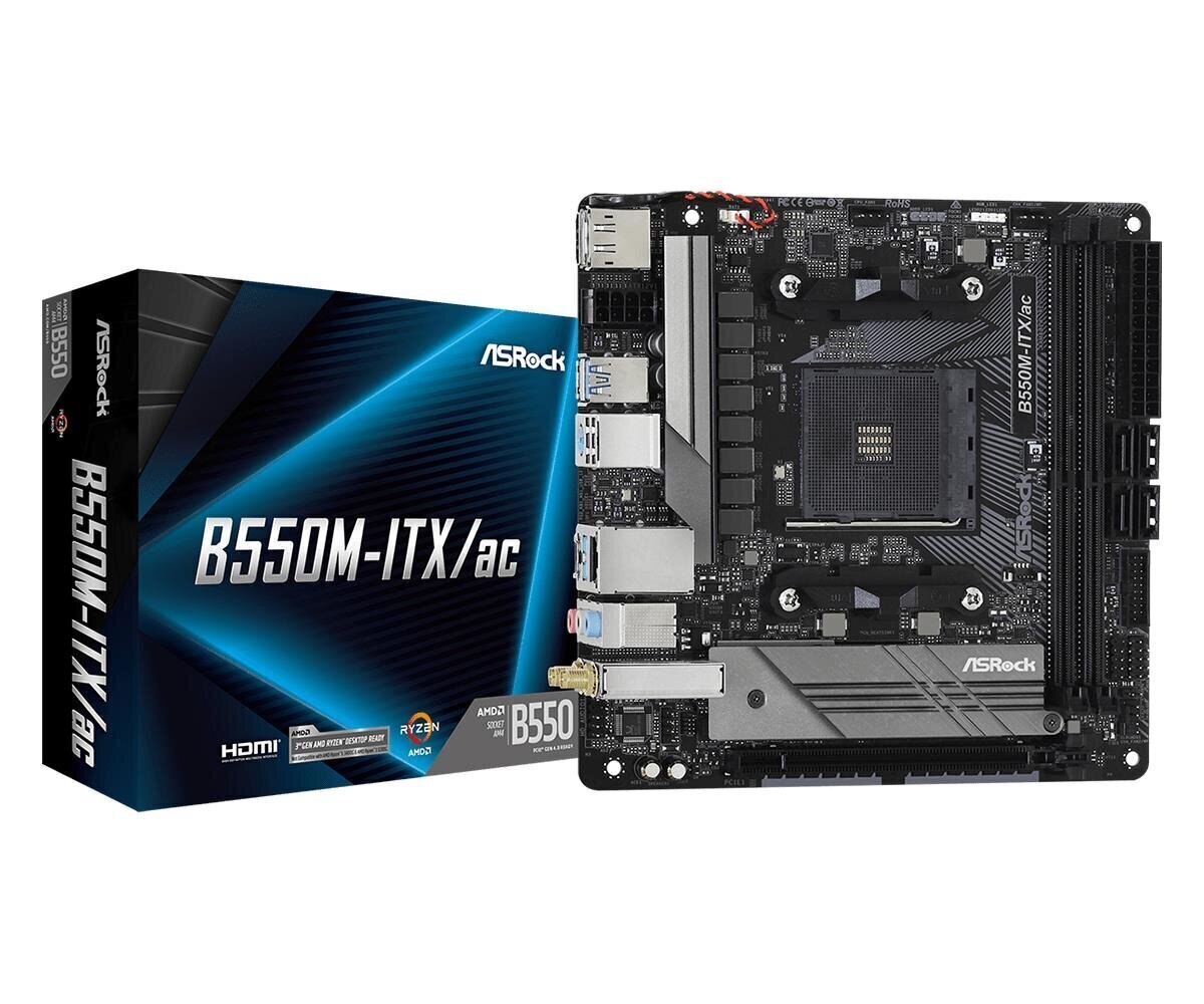 ASRock B550M-ITX/ac, AM4, AMD B550, Mini-ITX hind ja info | Emaplaadid | kaup24.ee