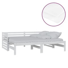 Lahtikäiv voodi vidaXL, valge, 2 x (90 x 200) cm, täis männipuit hind ja info | Voodid | kaup24.ee