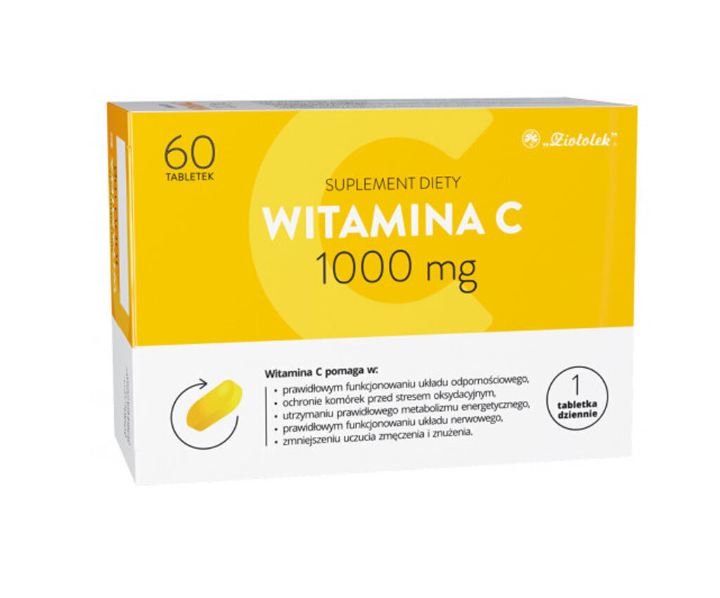 C-vitamiin 1000 mg, 60 tab. цена и информация | Vitamiinid, toidulisandid, preparaadid tervise heaoluks | kaup24.ee