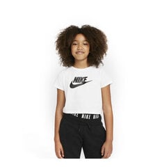 Laste Lühikeste varrukatega T-särk OLDER KIDS CROPPED Nike DA6925 102 Valge 100% puuvilla hind ja info | Tüdrukute särgid | kaup24.ee