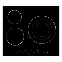 Klaaskeraamiline pliit Hisense E6322C 60 cm Must (3 Toiduvalmistamise alad) цена и информация | Варочные поверхности | kaup24.ee