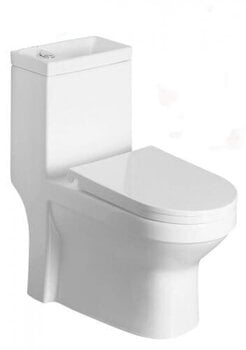 Kompaktne WC pott valamuga 36,5x78x72cm + iste soft-close, universaalne äravool: vertikaalne või horisontaalne Hygie hind ja info | WС-potid | kaup24.ee