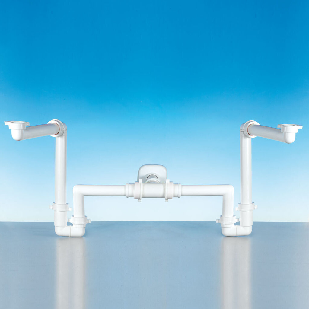 Kompaktne topeltsifoon kraanikausile SPAZIO BAGNO, valge hind ja info | Sifoonid | kaup24.ee